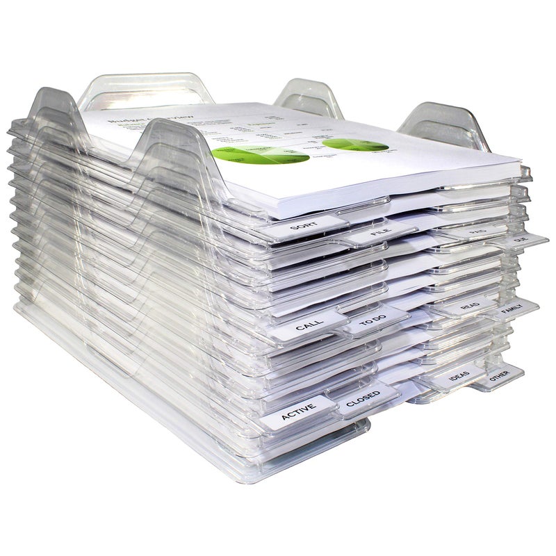 EZSTAX File Organizers - Letter Size, Stackable Trays for Desk - for Office Files, Mail, Documents - 48 Pack - Image 1